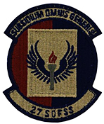 Air Force 27th Special Operations Force Support Squadron Spice Brown OCP Scorpion Shoulder Patch With Velcro